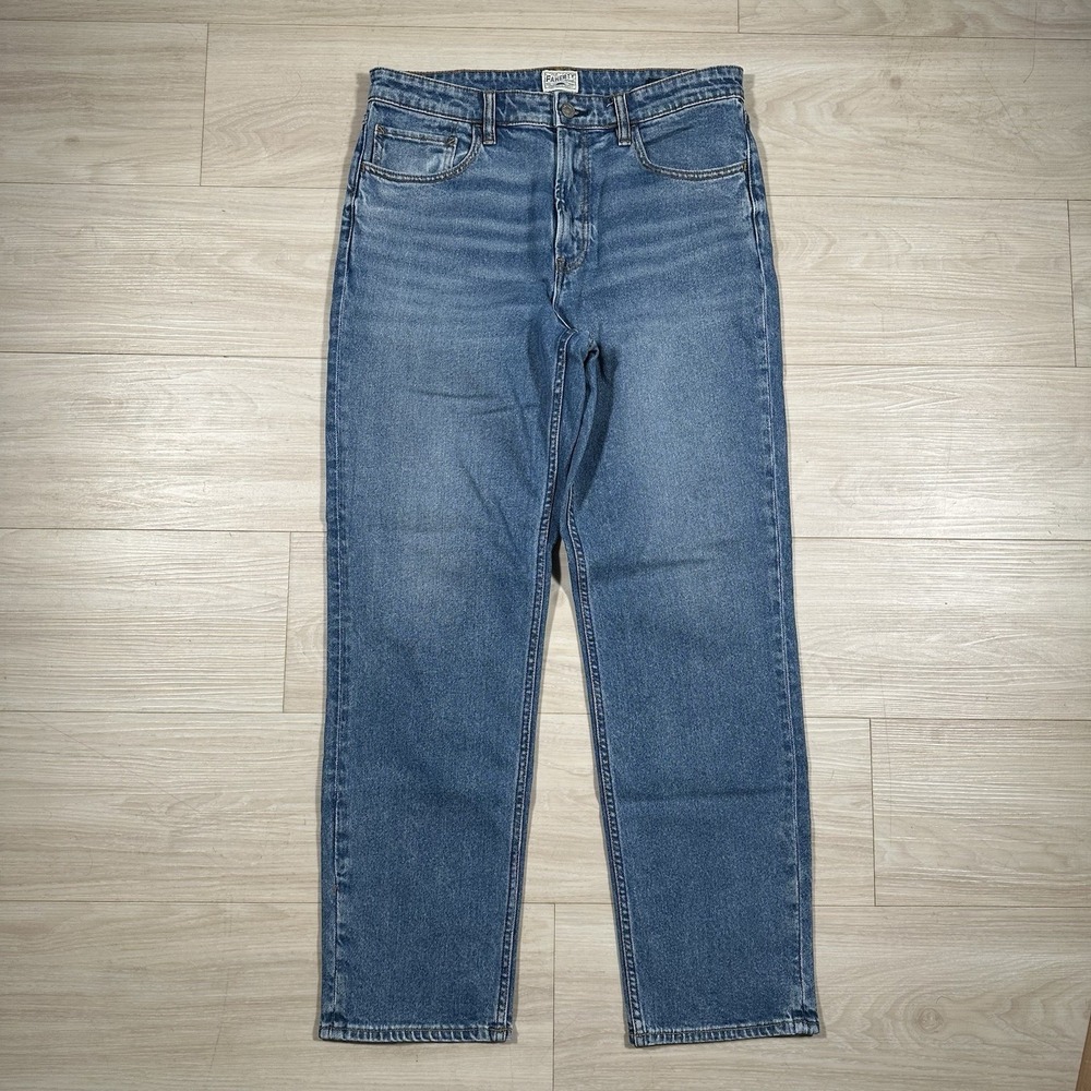 Faherty Men's 31x30 Blue Slim Straight Stretch Denim Jeans Casual Light Wash EUC